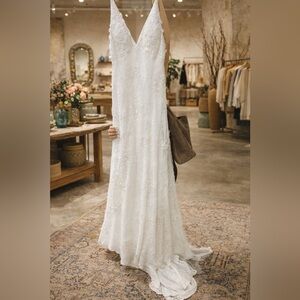 Anthropologie White Lace Wedding Dress
